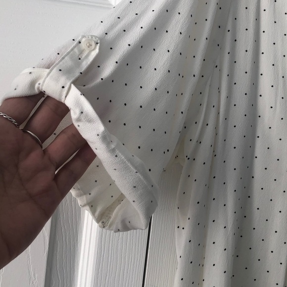 Elle Split V-Neck Polka Dot Blouse XXL - Picture 5 of 11